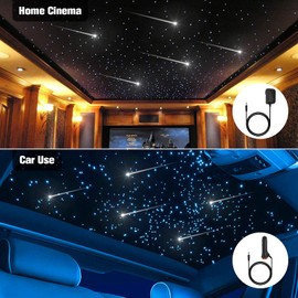 CHINLY Meteor Twinkle 550pcs 9.8ft 0.03in Fiber Optic Lights Star Headliner Kit, Bluetooth APP Controlled Remote, RGBW Star Lights for Ceiling/Headliner/Theater