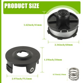 EPLZON Grass Trimmer for Makita 196146-9/195858-1, Grass Trimmer Line Replacement for Makita Akkusence 18 V DUR181Z, DUR181RF, DUR181 Length 8 m, Diameter 1.60 mm with Spool Cover (6 Spools + 2 Caps +