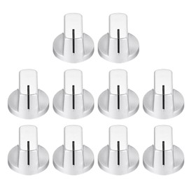 sourcing map 10pcs Silver Guitar Effect Pedal Knob, 9/16" Plastic Insert Electric Guitar Knobs for Amplifier Guitar Bass Volume Control