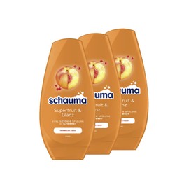 Schauma Schwarzkopf Superfruit & Shine Conditioner (3 x 250 ml), Revitalising Hair Conditioner with Nourishing Formula Strengthens Hair and Gives a Natural Shine