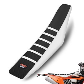 Sawrain Dirt Bike Seat Cover Universal Ribbed Pit Bike Seat Cover for Motorcycle Enduro Motocross White Black
