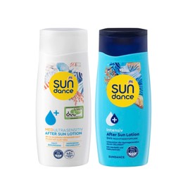 SUNDANCE 2er-Set After Sun Hautpflege: Lotion MED ULTRA SENSITIV mikrobiomfreundlich bei zu Allergien neigender Haut (200 ml) + INTENSIV Feuchtigkeitspflege mit Panthenol (200 ml), 400 ml