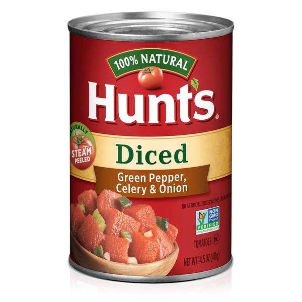 Hunt's Diced Tomatoes with Green Pepper, Celery & Onion, 14.5 oz, 12 Pack
