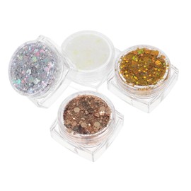 VICASKY 4pcs Glitter Gel Mermaid Sequins Makeup for Face Hair Sparkling Glitter for Stage Performances Festivals Parties Creative Expression Shades
