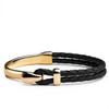 Elegatto Signature Gold Bracelet for Men | Braided Full-Grain Black