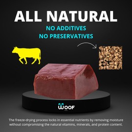 IPOUR Woof Pack Freeze-Dried Beef Liver Dog Treats – High-Protein, All-Natural, Single Ingredient, Nutrient-Rich Snack for Dogs – No Additives or Preservatives, Perfect for Training & Rewards
