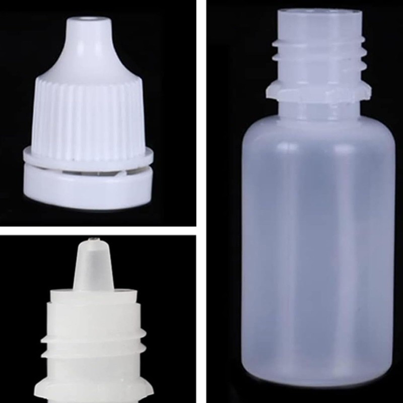 TOP-VIGOR 3 x Plastic Dropper Bottles Empty Squeezable Eye Liquid