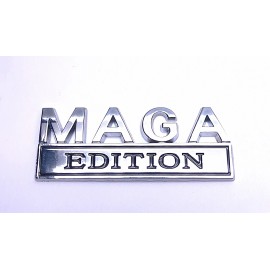 DIGIART INTERNATIONAL TRUMP MAGA EDITION EMBLEMS 3D ZINC ALLOY METAL CHROME SILVER FINISH