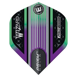 WINMAU Prism Delta Wizard Rainbow and Silver Dart Flights - 1 Set per Pack (Total 3 Flights)