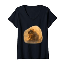 Womens Desert Dust Degu Sunlit Scene V-Neck T-Shirt