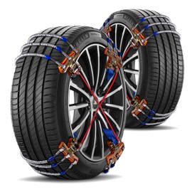 Vaygway Snow Tire Chains, Snow Chains for Car, SUV, Trucks Tires Set of 8, Weather Chain for Trucks, Winter Traction for Tires, All Season Heavy Duty Universal Vehicle Emergency Traction