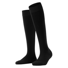 FALKE Women's ClimaWool Knee Socks Breathable Climate Regulating Odour-Inhibiting Wool Lyocell Very Durable Reinforced Elegant Fine Ultra Light Feel on the Skin 1 Pair, Black 3000.