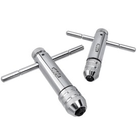 Mesee 2 Piece T Handle Tap Wrench Ratchet, Adjustable Hand Tap Set, Hand Tap Set, T-Shaped Wrench Kit for Metric Taps M3-M8/M5-M12