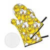 Cute Yellow Duck Oven Mitts and Pot Holders Set of