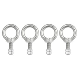 PATIKIL Lifting Shoulder Eye Bolts, 4 Pack M8x40 304 Stainless Steel Eye Bolts Threaded Screw Eyebolt Shoulder Ring with Double Nuts Fixed for Lifting Hanging