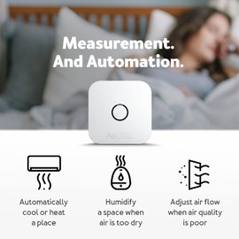 Aeotec aërQ Temperature, Humidity, Dew Point Sensor - Wireless, Battery Powered, Z-Wave Hub Required (White)