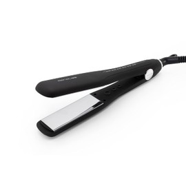 Corioliss Wide Flat Iron Hair Straightener Professional Titanium Plates Temperature Black Soft Touch