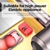 Red 3-Prong Outlet Splitter & Plug Extender - Converts 2