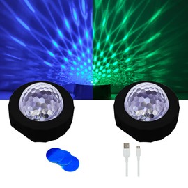 P auke'réi Car Interior DJ Ball Light with Sound Activated Function, Disco Light, Party Lights DJ Disco Lights, Portable Stage DJ Lamp, Party Lights, Rechargeable, LED Party Strobe (Black 2 pcs)