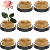 Sliner 8 Pcs 1.57 Inch Floral Frogs Round Brass Flower