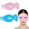 Eye Mask Cooling 2 Pieces Eye Cooling Pads Eye Mask Adjustable Eye Pads Reusable for Eye Fatigue Sleeping Aid Reduces Swelling Migraine Beauty Care Pink Blue