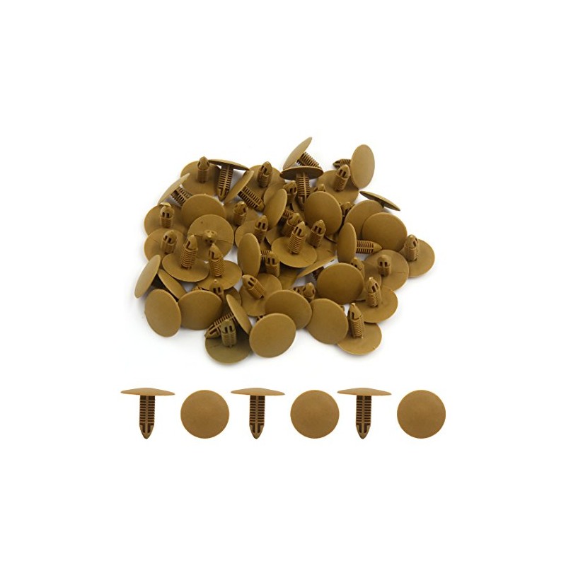 uxcell 50 Pcs Brown Car Interior Clips Bumper Fender Fastener