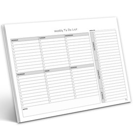 Herzii Prints Weekly Planner Notebook - 60 Page To Do List Notebook for Work, Desk Planner, Weekly To-Do List Organizer, Productivity Planner, Planning Pad, 11x8,5" (Ruled)