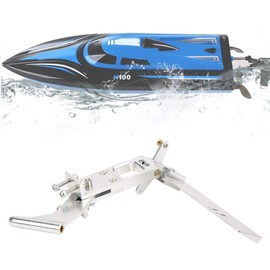 RC Boat Rudder Assembly, Bateau Téléguidé Model Boat,Aluminum Alloy Integrated Design Double Inlet Hole Flexible Shaft, 65 * 110mm DIY for CAT Ship