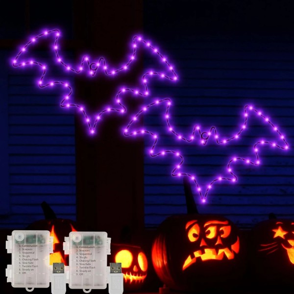 Does not apply Halloween Decorations, 2 Pack Bat Window Lights,