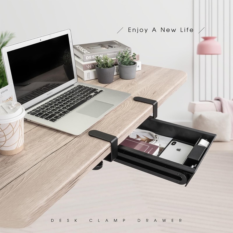 EHO Under Desk Slide-Out Storage Drawer, Small 11.7"x8.2" Pull-Out Organizer