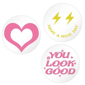 DARENYI 7.87 Inch Preppy Mirror Tiles for Teen Girls Room Decor, 3Pcs Round Acrylic Wall Stickers, Self Adhesive Sheets for Bathroom, Bedroom, Living Room