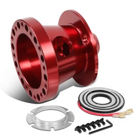DNA Motoring HUB-ZTL-9061-RD Red Aluminum 6-Bolt Pattern Steering Wheel Hub Adapter Kit Compatible with 84-04 Mustang / 84-86 Ranger Thunderbird