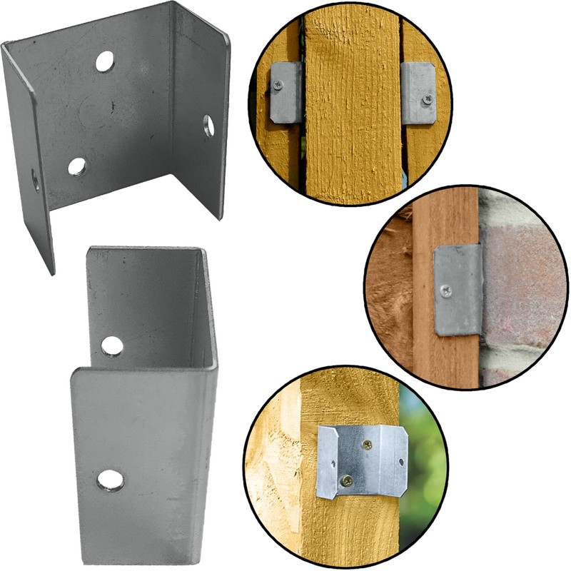 Fence Panel Clips Trellis U Clip Bracket for Timber Posts,