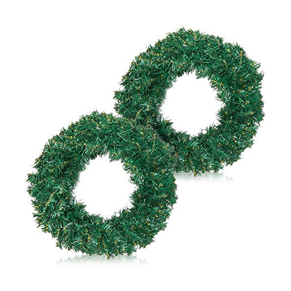 Wreaths for Front Door, Christmas Wreath (14 in, 2 Pack)