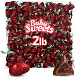 Meltaway Kisses, 2lb Pack of Chocolate Roses Individually Wrapped Bulk, Ideal Valentine HersheyKisses for Valentine's Day Surprises, Perfect Valentines Chocolates for Romantic Gifts