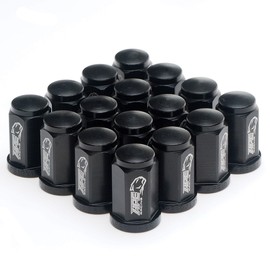 Black Flat Wheel Lug Nuts - APE RACING m10x1.25mm 17mm Hex Head Forged 7075-T6 Aluminum Flat Base Lugnuts (Pack of 16) for ATV Quad, Extremly Light Weight and Corrosion Resistance