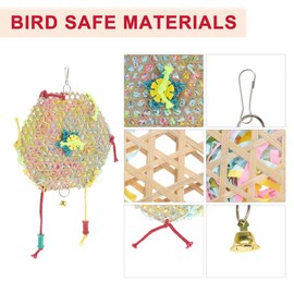 RENEWREVITAL 2 Pcs Bird Parrot Toys, Bird Hanging Foraging Shredder Toys, Bird Toys, Bird Cage Accessories, Cage Toys for Cockatiel Parakeet Parrot