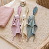 Sage Green Organic Cotton Muslin Bunny Lovey Security Blanket 11"