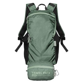ChicoBag Travel Pack rePETe + Refine | Eco-friendly Lightweight and Packable Travel Backpack, Sage, 10”w × 17”h × 6”d, Travel Pack