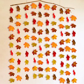 10Pcs Fall Maple Leaf Garland, Artificial Autumn Maple Leaves Plants Vine Hanging Garland for Home Garden Kitchen Office Wedding Wall Doorway Party Backdrop Decoration Thanksgiving Decor 6.6ft Long