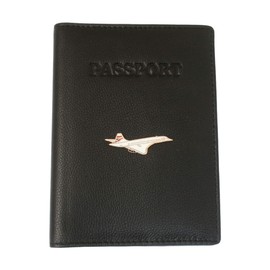 Concorde Leather Passport Cover Black Holder RFID Safe Gift 82