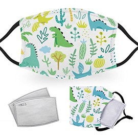 Dinosaur Pattern - Adult Face Masks - 2 Filters Included