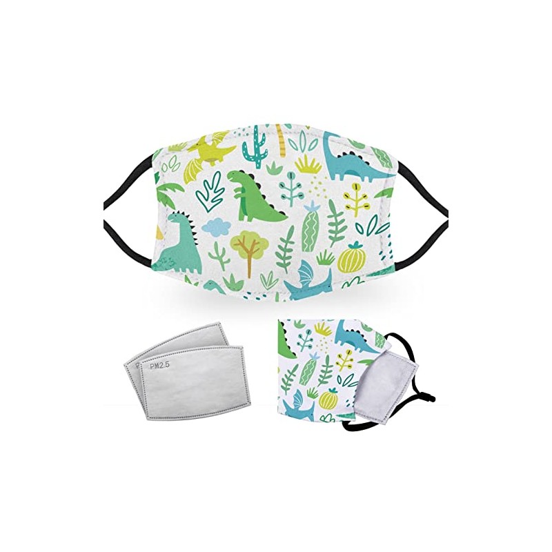 Dinosaur Pattern - Adult Face Masks - 2 Filters Included