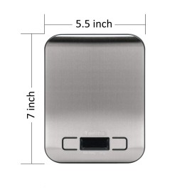 Tomiba Digital Kitchen Food Scale 11 lb Grams and Ounces Small Stainless Steel Backlit