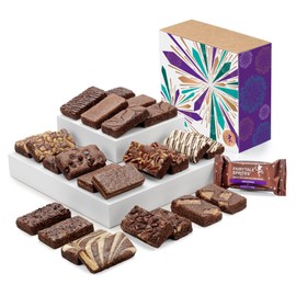 Fairytale Brownies Celebration Sprite 24 Individually Wrapped Gourmet Chocolate Food Gift Basket for New Home Anniversary New Baby and More - 3 Inch x 1.5 Inch Snack-Size Brownies - 24 Pieces - Item CG224