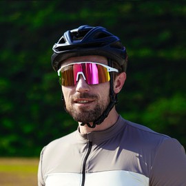 ASTARIKO Baseball Sunglasses for Men & Women – UV400 Protection, Polarized Anti-Slip TR90 Frame Glasses for Running, Cycling, Sports & Outdoor Activities (Pink)