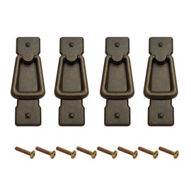 HARMAC HOUSE Vintage Drop Handles Antique Bronze Door Ring Pull Handles Kitchen Cabinet Cupboard Chest of Drawer Vintage Bronze Drop Ring Pull Handles (4)