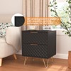 Spaco Black Nightstand Set of 2,Bedside Tables with 2 Drawers