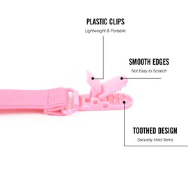 4 PCS Anti Lost Mitten Clips for Kids, Elastic Straps Mitten Clips Toddler, Glove Clips Kids for Hat, Bed Sheet (Pink+Green)