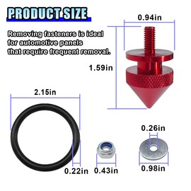 14 Pieces Bumper Quick Release Kit, Front Rear Bumper Fenders Holder, Car Trunk Bumper Release Clips Fastener Kit with Aluminum Fasteners, Washers, Nuts, O-Rings (Red)